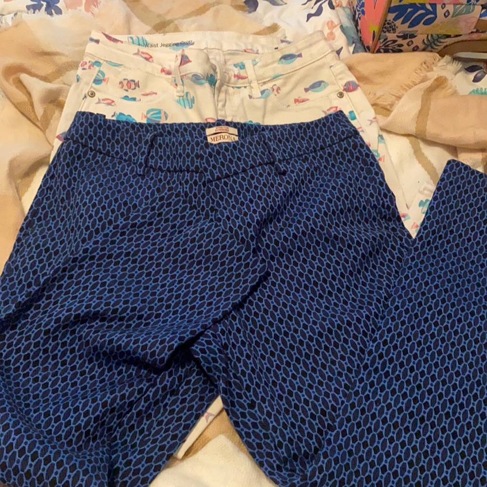 Size 6 Blue and black Merona stretch extensible work slacks